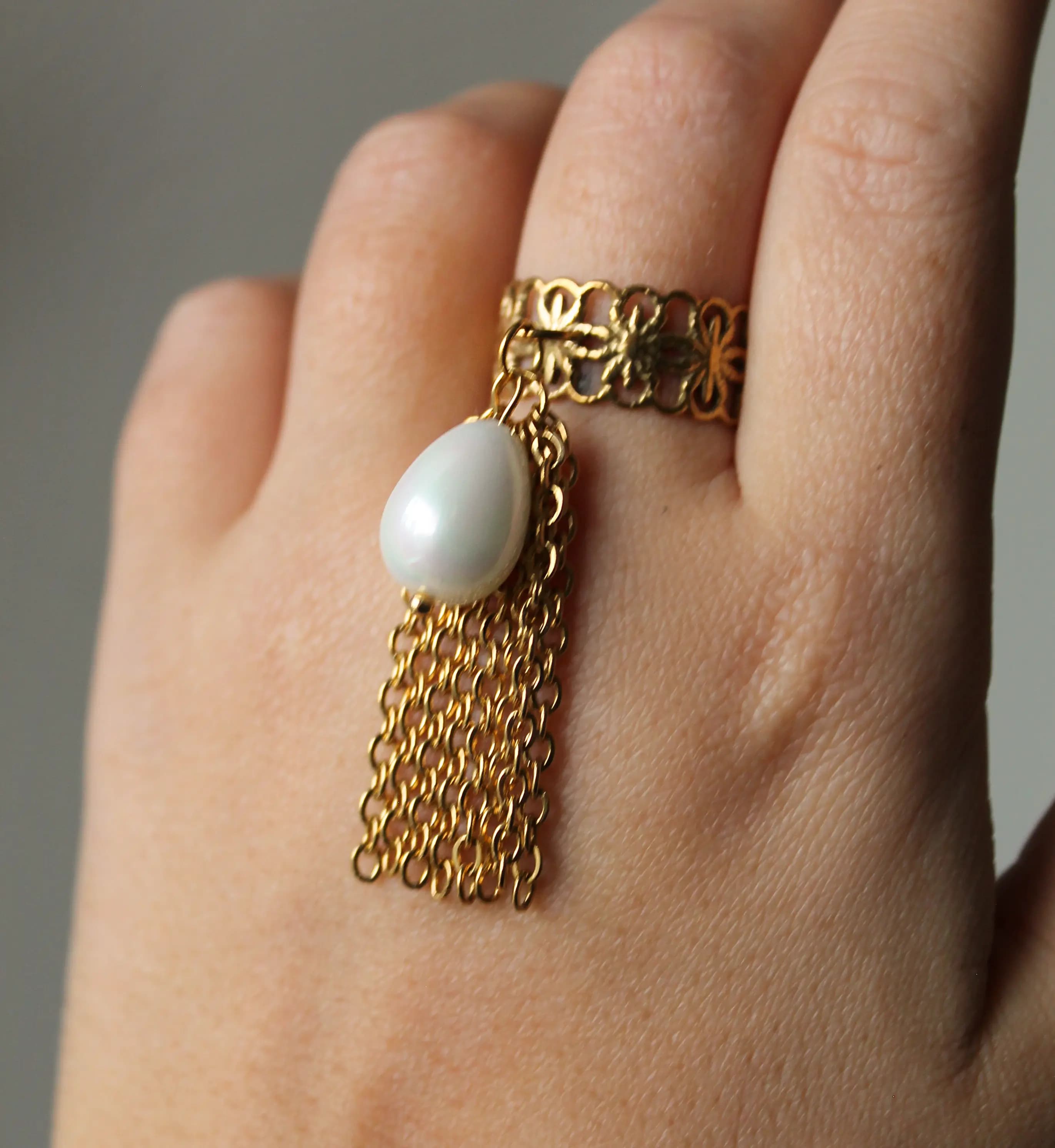 Pearl Drop Ring 3