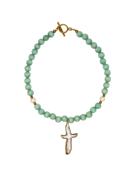 PEARL CROSS NECKLACE
