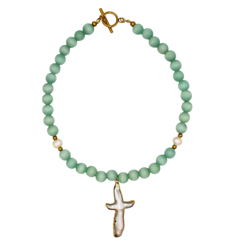 PEARL CROSS NECKLACE