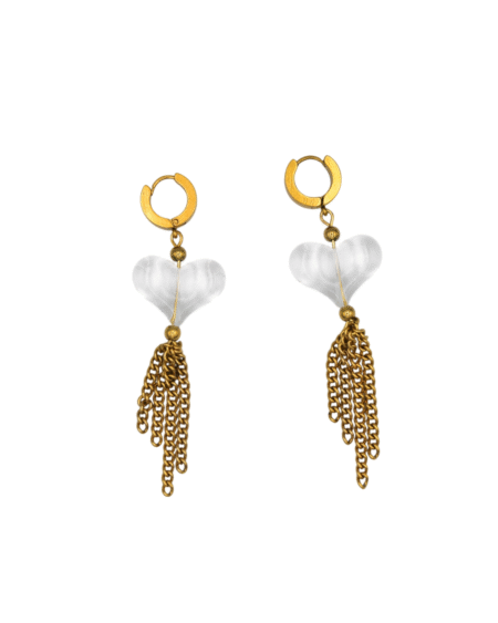 CLEAR HEART EARRINGS
